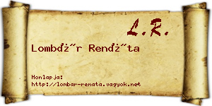 Lombár Renáta névjegykártya
