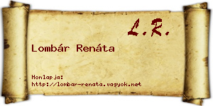 Lombár Renáta névjegykártya